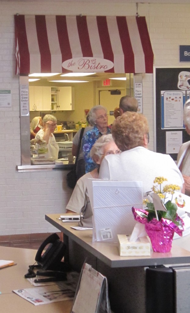 The Bistro, the heart of the Seniors'entre and the focal point for many of the administrative problems. The new agreement with the city didn't resolve this problem but they have agreed to give it a year to come up with a solution that works for everyone.