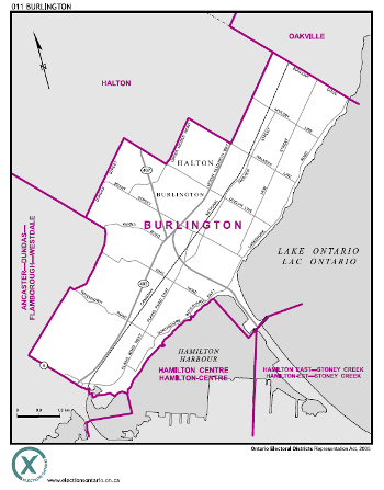 Burlington provincial boundary Boundaries for voters in Burlington. Provincial Liberals in Burlington gear up for an election they think they can win – after 40+ in the wilderness.