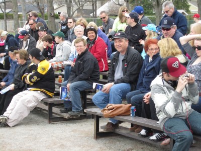 New bleachers will soon be in place at Nelson where the Burlington Twins played their league home opener on Saturday.