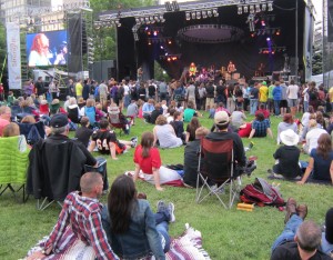 The show had begun – opening night and people by the hundreds stretched out on the lawn and just relaxed and let the music float towards them.