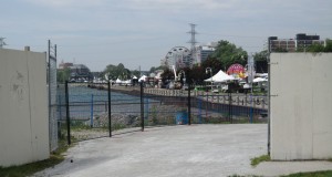 There will be a time – in 2013 based on the current schedule, when the Pier will be open and there will perhaps be a sound set out at the end.  Today the best we can do is give you a view of the crews out along the front of Spencer Smith park setting up and delivering equipment.