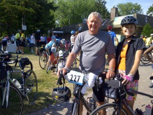 Dennison and partner on the trail