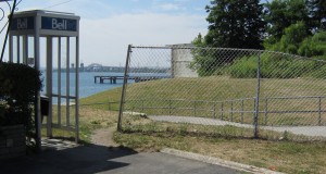 You can get to the walkway that gets you to the edge of the lake – all you have to do is slip through the fence and then wander along till you meet up with the eastern edge of Spencer Smith Park – great view of the unfinished Pier from this location.