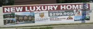 Sign selling homes that may not get built for some time..