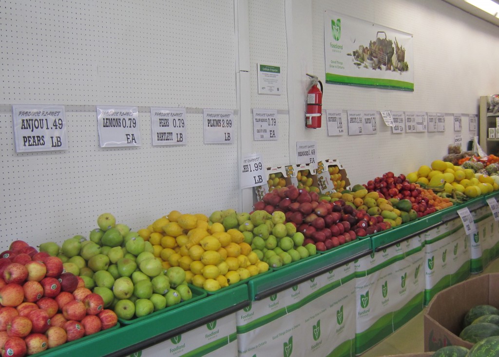 Produce Planet wall of fruit