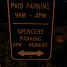 Spencer's parking sign