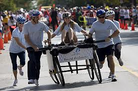 As long as all the wheels are on at the Finish Line - 100 yards away - it's legit. 