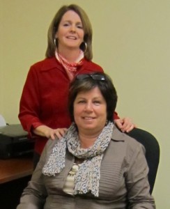 Gayle Cruikshank, Executive Director, seated and Kelly Stronach, Manager of Program Development: two of the xx team that make Food for Thought work day in and day out as one of the United Way funded agencies in Burlington.
