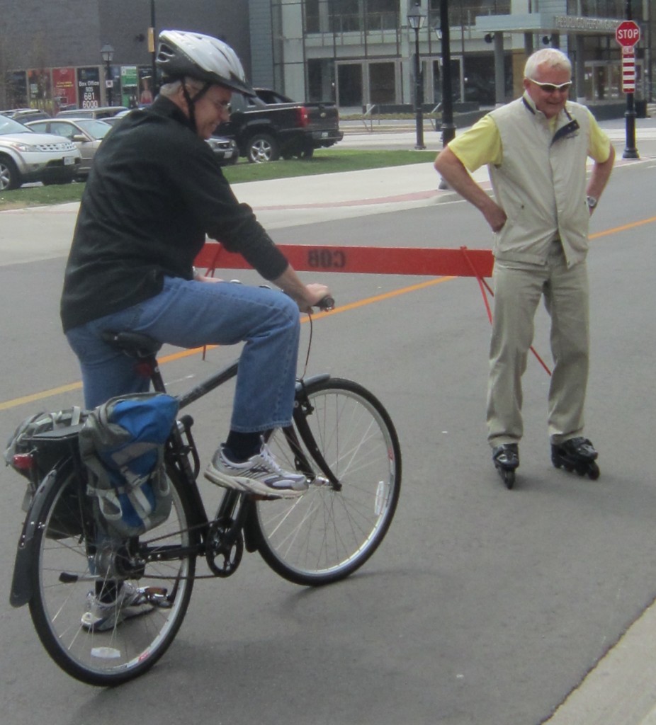 Will this MAyor on this bike ever get to ride on a separate and safe bike lane on the LAkshore Road? Not if they MAyor folds at city council this evening.