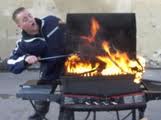 BBQ on fire
