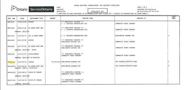 Second mortgage document Air Park