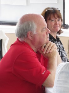 The ladies love him.  He charms them and he listens to them; never patronizes them.  That's why he gets smiles like this one from Georgina Black, the consultant who led the then new new city council through its Strategic Plan back in 2011.