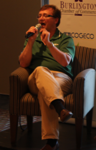 Burlington's MP Mike Wallace takes questions during the Chamber of Commerce xxxBBQ. Suggests that too much time is being spent on the Mike Duffy matter