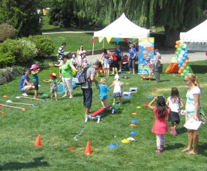 As they get a little older - they are ready for bigger challenges. This group works there way through a children's obstacle course.