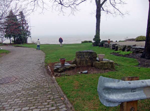 You wouldn't know it - but this is public property and anyone can walk out to the end and look over the lake.  City will now put signage indicating that the land is public.  Great views.