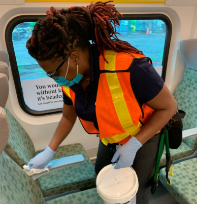 Metrolinx - cleaning arm rest #1