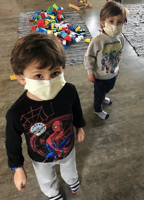 Grade school wearing masks