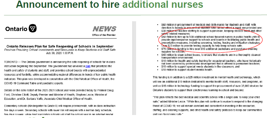 nurse announcement ALL