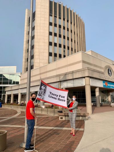 Fox flag - city hall backdrop