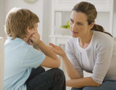 Parent talking covid
