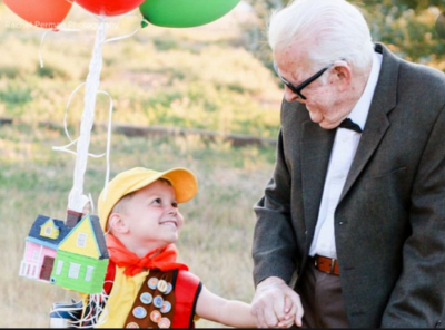 grandparent - boy ballons