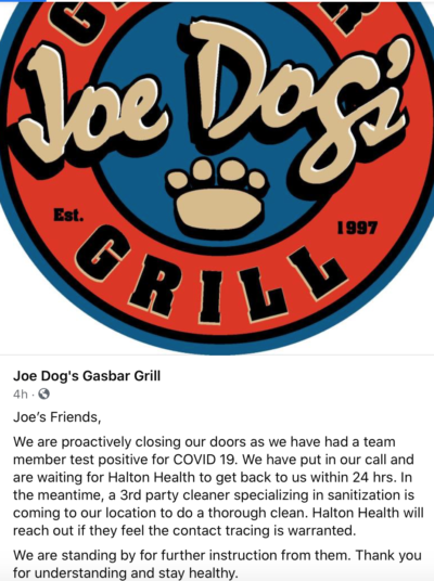 Joe Dogs notice