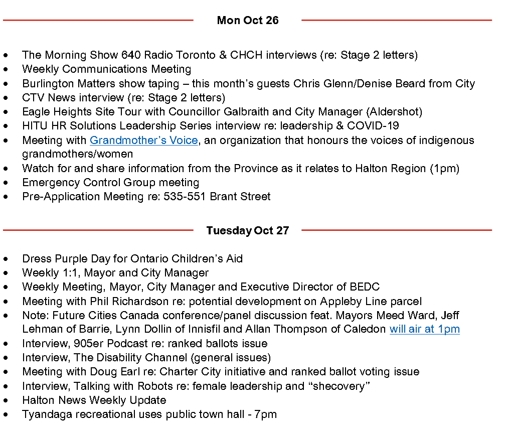 Mayor Oct 26-31 a