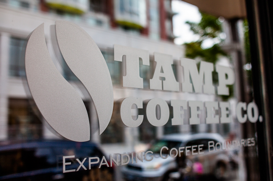 Tamp coffee window