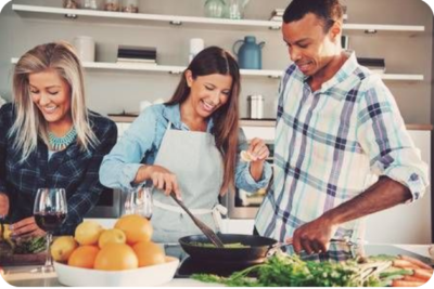 cooking together