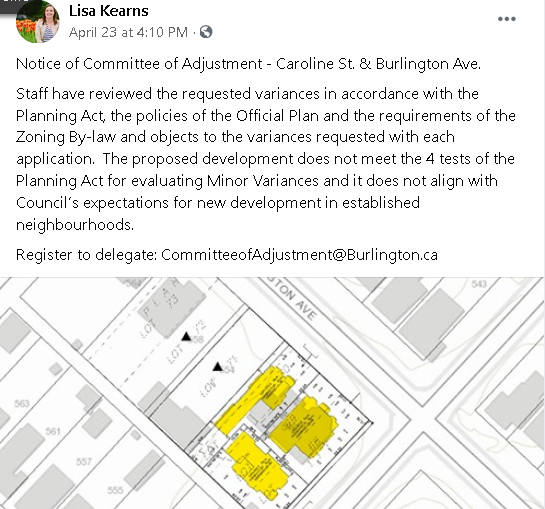 Kearns on the Burlington & Caroline development