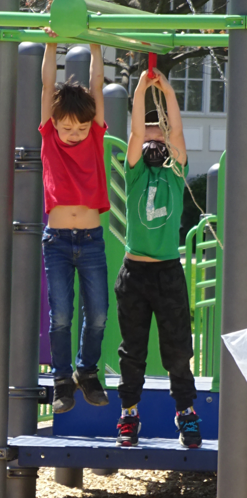 hanging from parl equipment