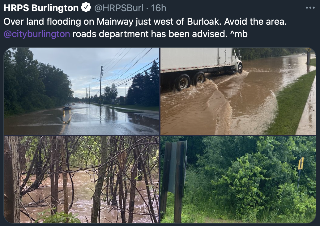 Overland flooding