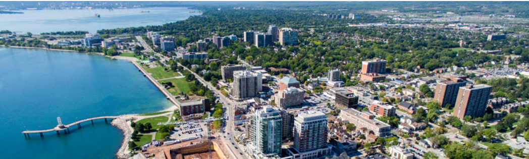 Aerial looking west from pier