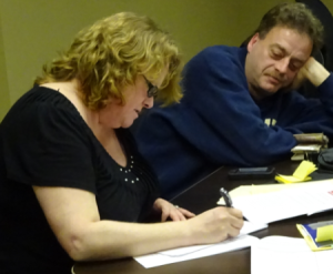 BCF couple completing forms