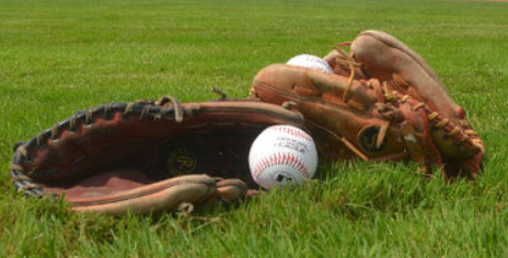 Baseball glove and ball