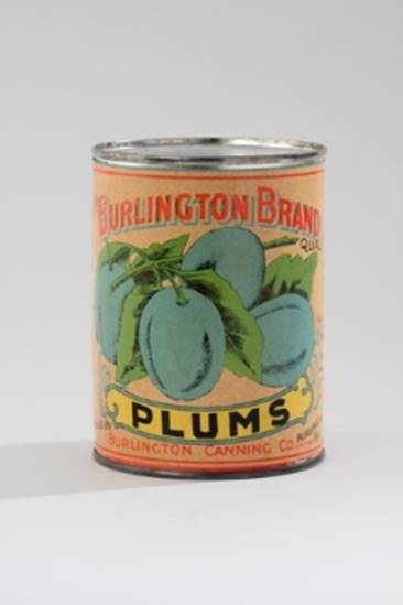 Burlington Brand cans - plums