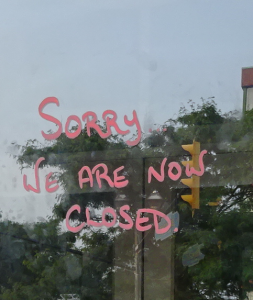 Butcher and market - sorry sign