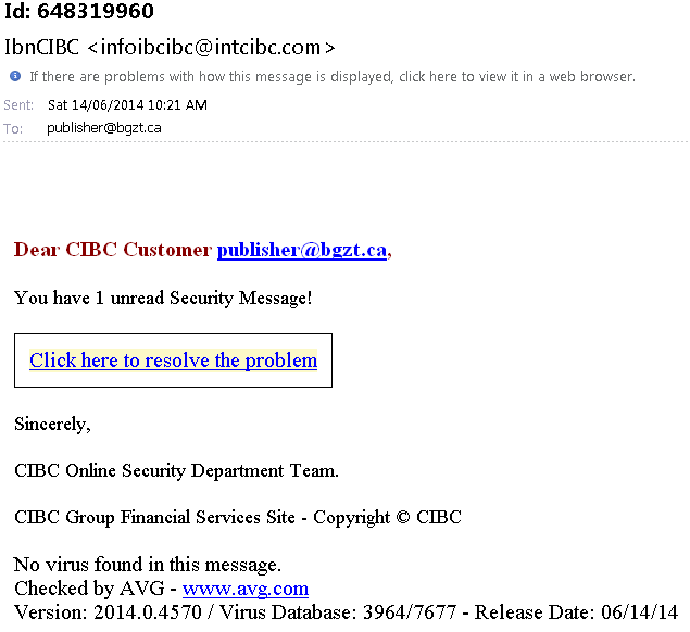 CIBC notice June 2014