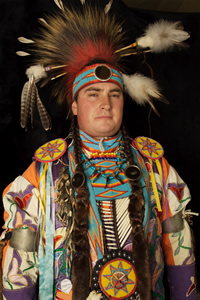 Dan Secord native dancer in full dress