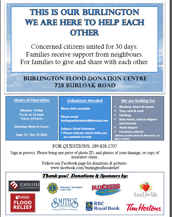 Flood donarion centre - Burloak