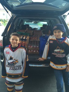 Giving back - boys with cans