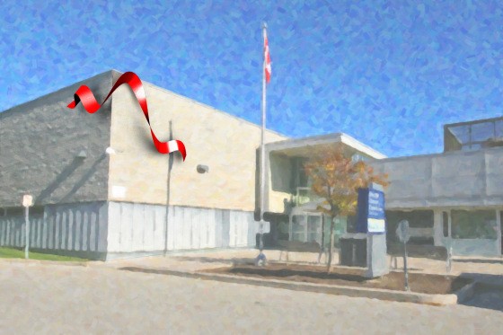 Hall # 1 Ribbon on building