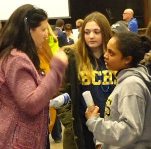 Leah Reynolds with students