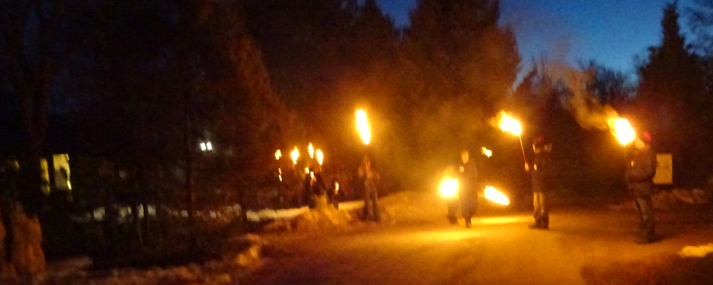 Lowville spring equinox 2015 group with torces