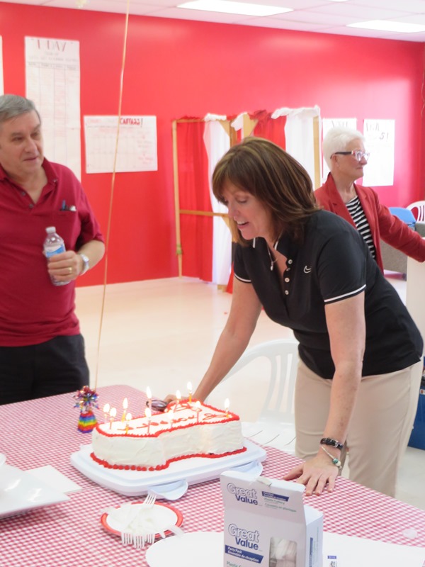 McMahon with birthday cake