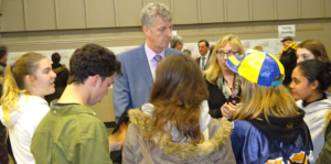Miller with students Mar 7-17