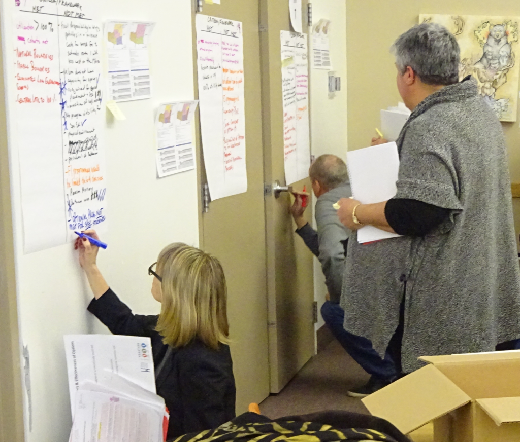 PRAC putting up their notes