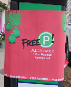 Parking meter wrapped