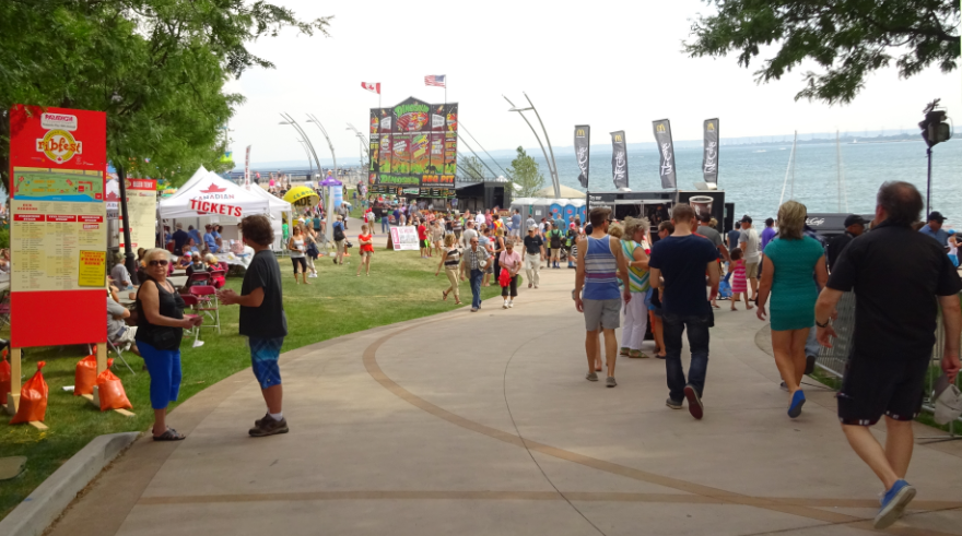 ROTARY Ribfest crowds - pier background