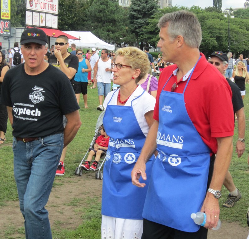 Ribfest Rotary guy + Premier + Mayor
